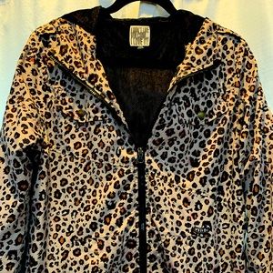 Volcom hooded windbreaker cheetah print